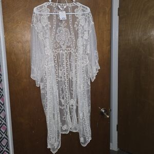 LC Lauren Conrad Delicate White Lace Cover-Up